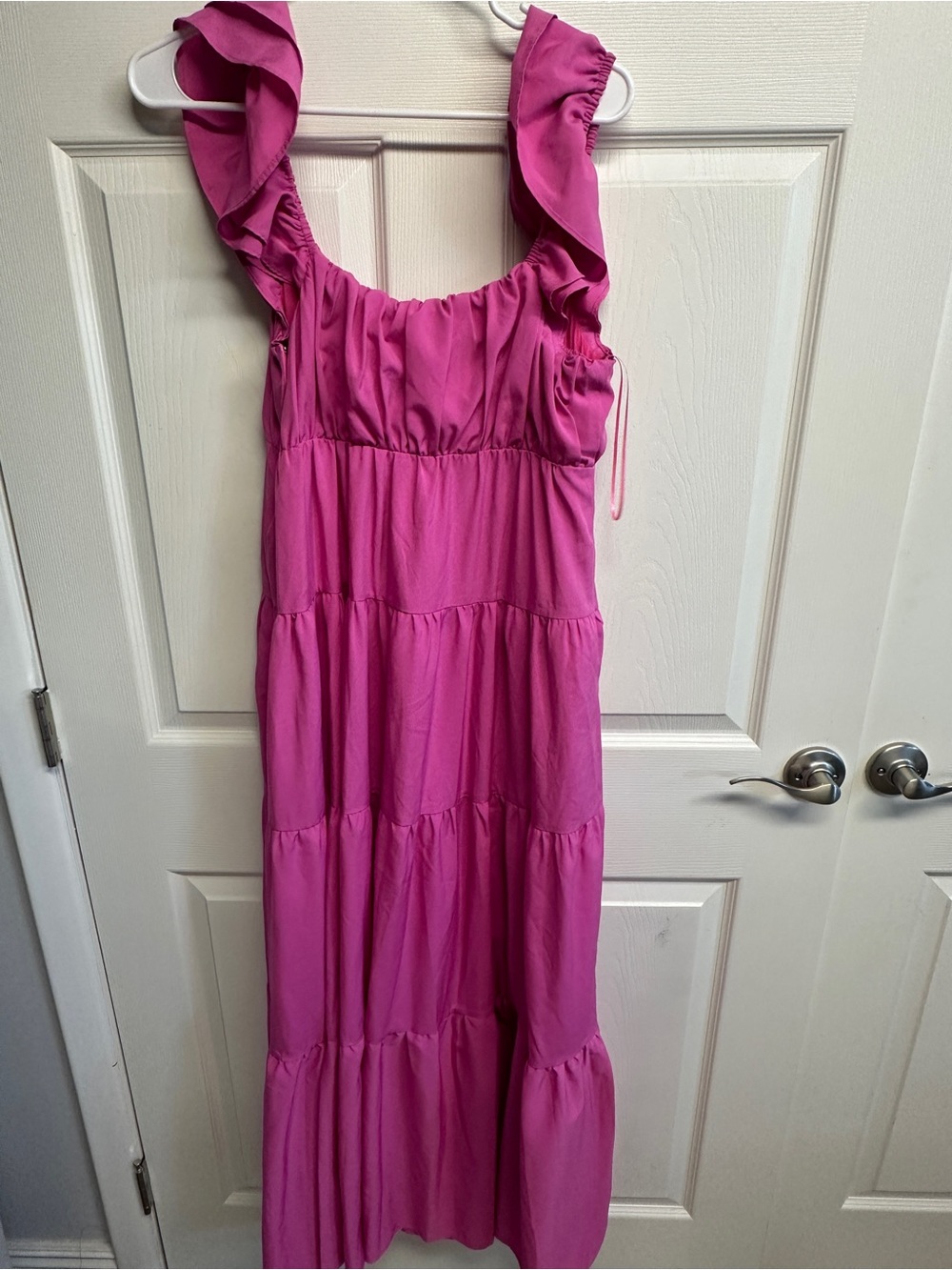 Free the Roses Hot Pink Ruffle Strap Dress - Picture 4 of 4